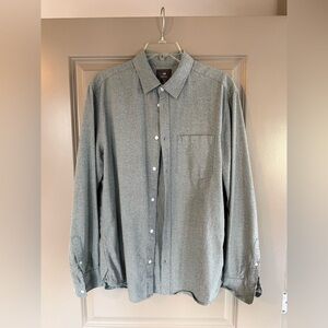 H&M Men's Casual Heather Green Button-Down Shirt